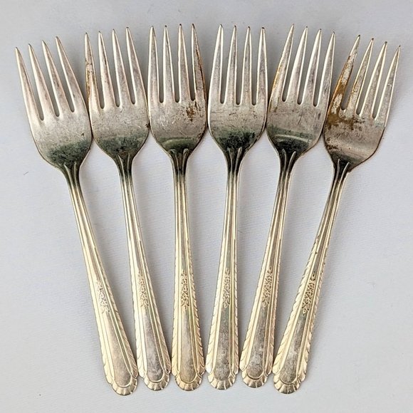 Antique Silver Plated Forks & Spoons Silverware | 1930s Holmes Tuttle Wentworth - Picture 4 of 10